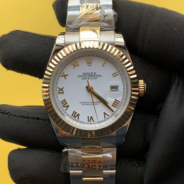 Rolex Date just 126233 White Roman Dial Watch