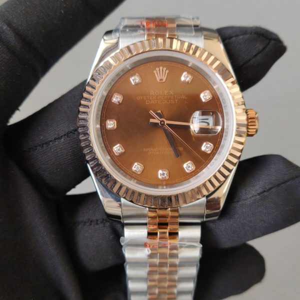 Rolex Datejust 41mm chocolate Diamond Dial Jubilee Bracelet