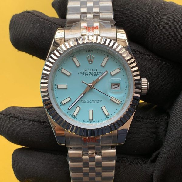 Rolex Datejust 41MM "Tiffany" Index Dial Fluted Bezel Jubilee Bracelet 126334