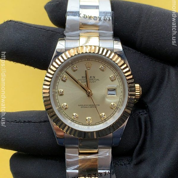Rolex Datejust Champ Diamond Dial Dual tone Oyster Bracelet
