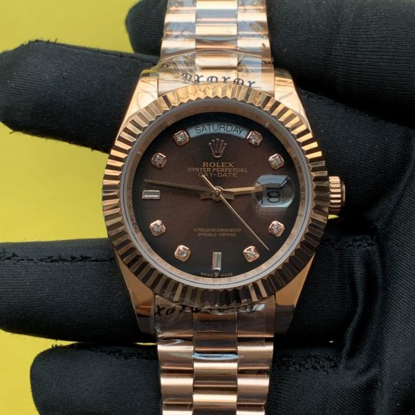 Rolex Day-Date 41mm Brown Ombre Diamond Dial President Bracelet