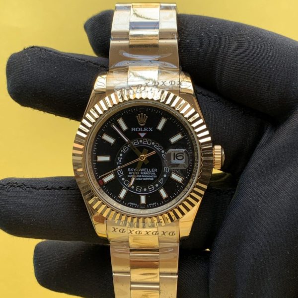 Rolex Sky-Dweller 326938 Yellow Gold Black Dial Automatic Watch
