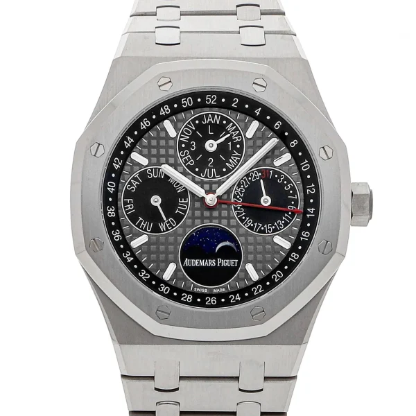 Audemars Piguet Royal Oak Black Dial 41MM Perpetual Calendar Mens Watch 26609TI