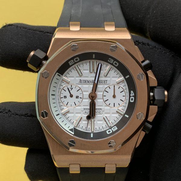 Audemars Piguet Offshore Chronograph 42MM Rose Gold White Dial Automatic Mens Watch