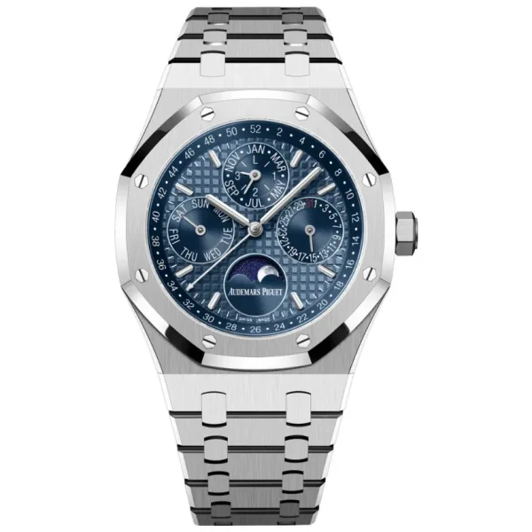 Audemars Piguet Royal Oak Stainless Steel Perpetual Calendar 41mm Blue Dial Mens Watch 26574ST