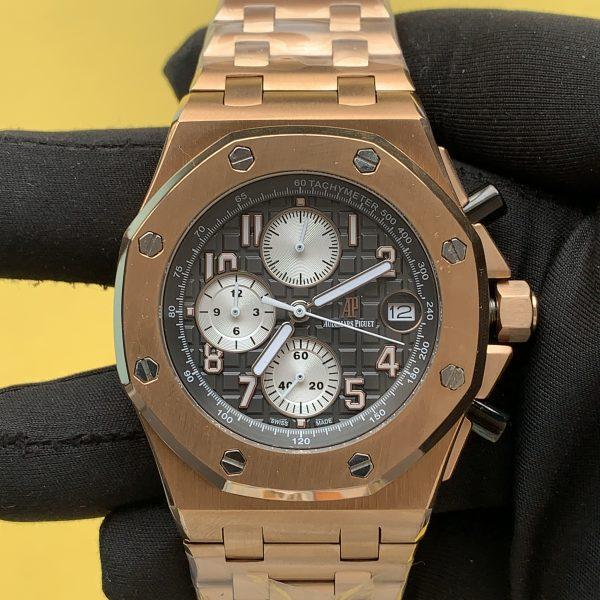 Audemars Piguet Royal Oak Rose Gold Chronograph 42MM Black Dial Men’s Watch