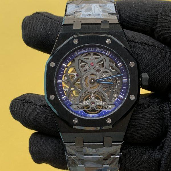 Audemars Piguet Royal Oak Tourbillon Black 41 MM Silver Balance Skeleton Watch