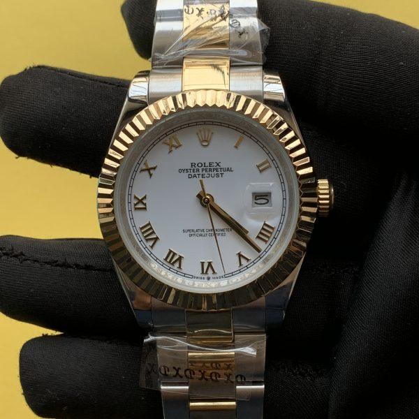 Rolex Lady Datejust 31mm Yellow Gold/Steel White Roman Dial & Fluted Bezel Oyster Bracelet 279173