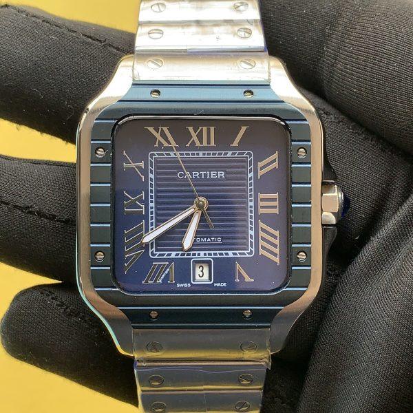 Cartier Santos Large 40mm Blue Dial Men's Watch WSSA0048