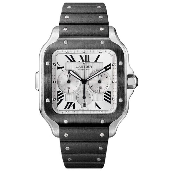 Cartier Santos XL Chronograph Silver Dial Men’s Wrist Watch WSSA0017