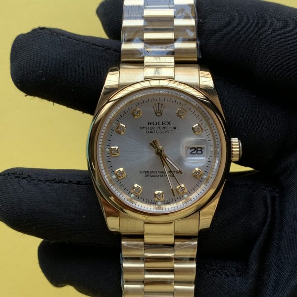 Rolex Lady-Datejust 36MM M278248 Yellow Gold Diamond Dial President Bracelet