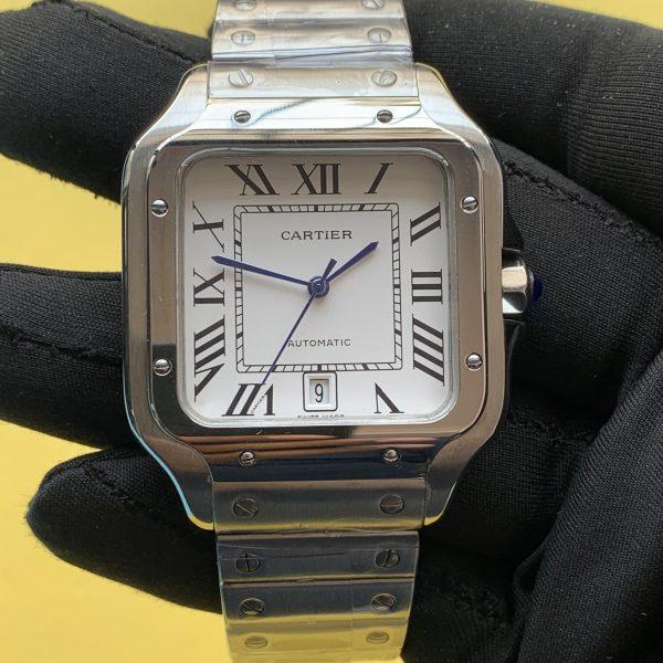 Cartier Santos Large White Dial 40mm Men's Watch WSSA0018