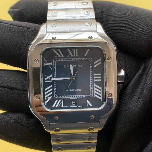 Cartier Santos Large 39.8mm Blue Dial Men's Watch WSSA0030