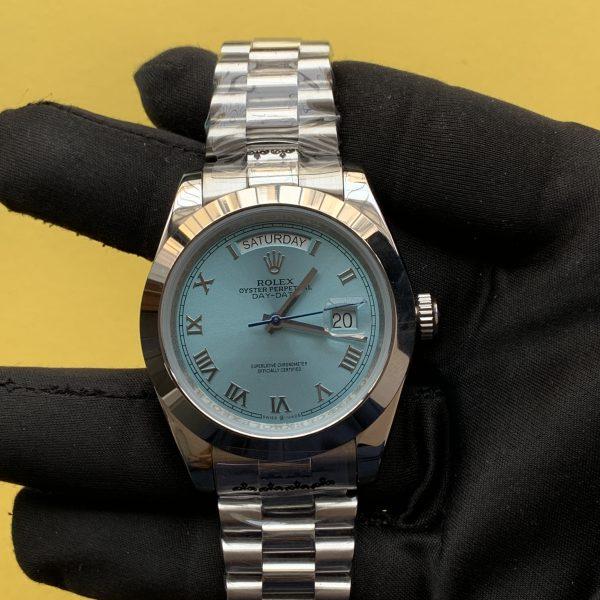 Rolex Day Date platinum 41mm plain Bezel president bracelet watch 218206