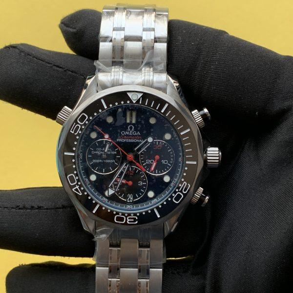 Omega Seamaster 300m 44mm Black Ceramic Diver Chronograph Steel Watch