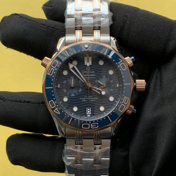 Omega Seamaster 300m Chronograph Co-Axial Master Chronometer 44MM Blue Dial Rose Gold & Steel Men’s Watch
