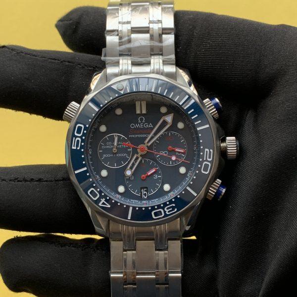 Omega Seamaster Chronograph 41.5mm Blue Dial Co-Axial Chronometer Men's Watch