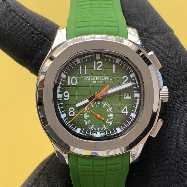 Patek Philippe  Aquanaut Chronograph Automatic Green Dial Rubber Strap Men's Watch 5968G-010