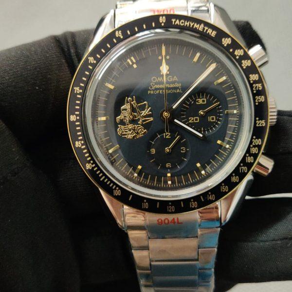 Omega Speedmaster 50th anniversary Moonwatch Apollo 11 Case Moonshine Gold & Black Bezel Black Dial Men’s Watch