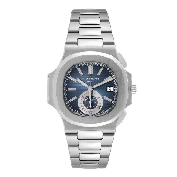 Patek Philippe Chronograph Nautilus 5980/1A Stainless Steel Blue Dial Wrist Watch
