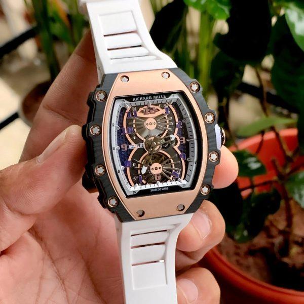 Richard Mille RM21-01 Manual Winding Tourbillon Aerodyne Rubber White Band Men’s Watch