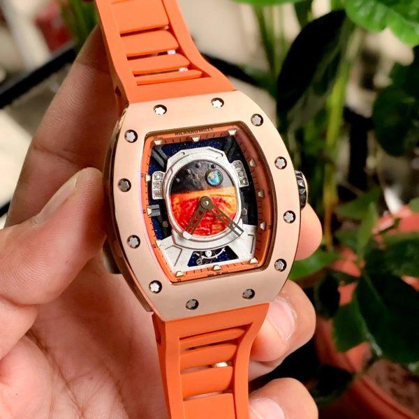Richard Mille Tourbillon Pharell Williams RM 52-05 Rubber Orange Strap Men’s Watch