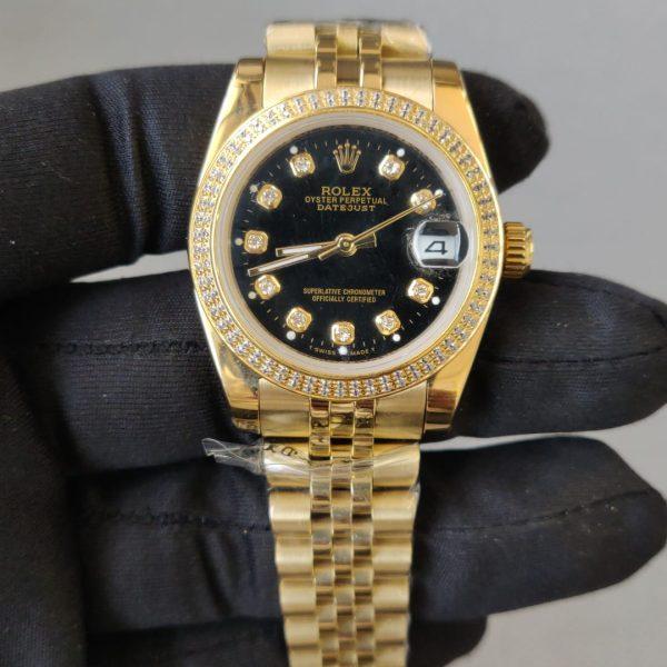 Rolex Lady-Datejust 31MM Diamond Bezel Yellow Gold President Bracelet Women'S Watch