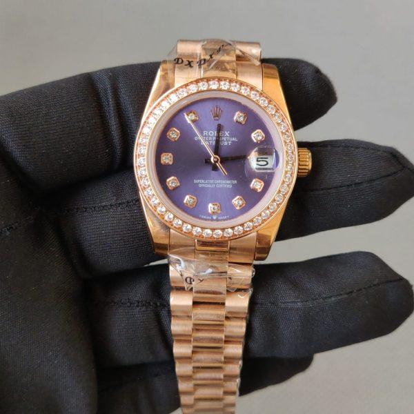 Rolex Lady-Datejust 31MM 279135RBR adp Aubergine Diamond Dial President Bracelet