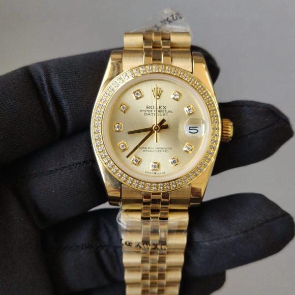 Rolex Lady-Datejust 31MM 279138RBR Yellow Gold Diamond Dial Jubilee Bracelet