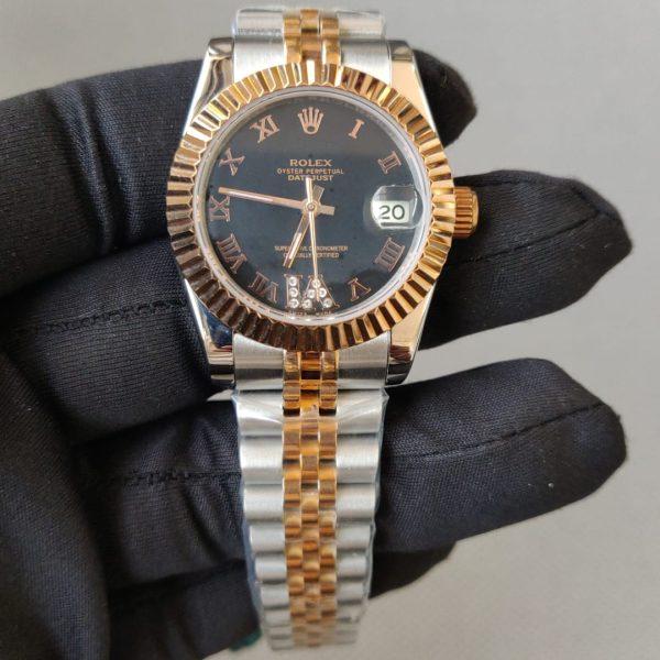 Rolex Lady-Datejust 31MM Roman Black Dial Fluted Bezel Jubilee Bracele 278271