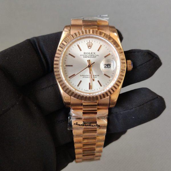 Rolex Lady-Datejust 36MM 279175 Rose Gold White Dial President Bracelet
