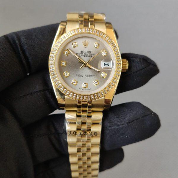 Rolex Lady-Datejust 31MM 279138RBR Yellow Gold Grey Diamond Dial Jubilee Bracelet