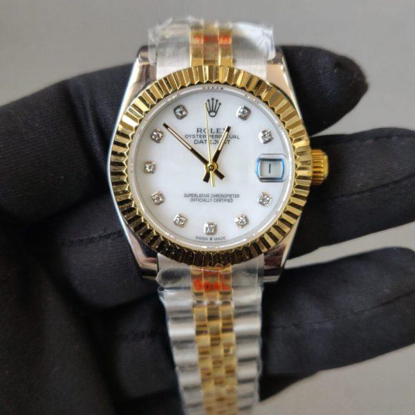 Rolex Lady-Datejust 26mm Steel Yellow Gold White Diamond Dial Ladies Watch 179171