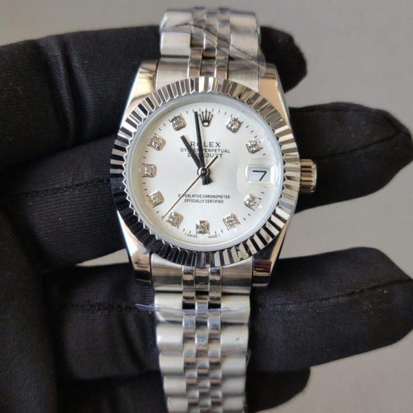 Rolex Lady-Datejust 31MM White Diamond Dial Fluted Bezel Jubilee Bracele