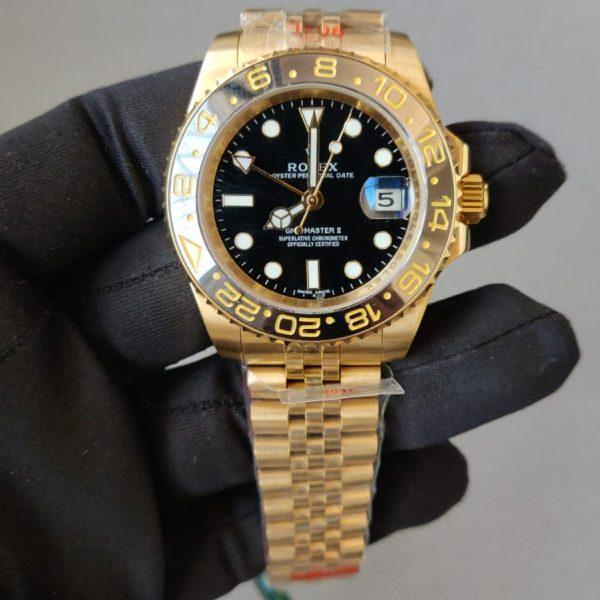 Rolex GMT-Master II Oyster 40 mm yellow gold Black Dial & Ceramic Bezel Jubilee Bracelet M126718GRNR-0001