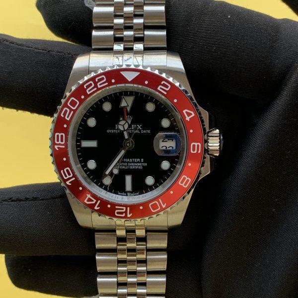 Rolex GMT Master II Red Black Dial Stainless Steel Ceramic Bezel Jubilee Bracelet 126710
