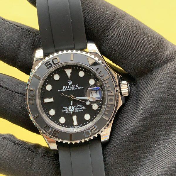 Rolex Yacht-Master 42mm White Gold Black Bezel Oysterflex Men'S Watch 226659