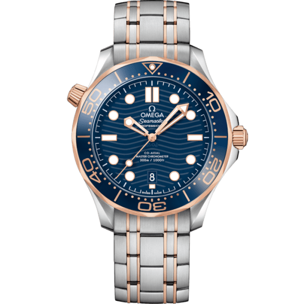 Omega Seamaster 300M 42mm Blue Dial Rose Gold Two-Tone Bracelet Watch