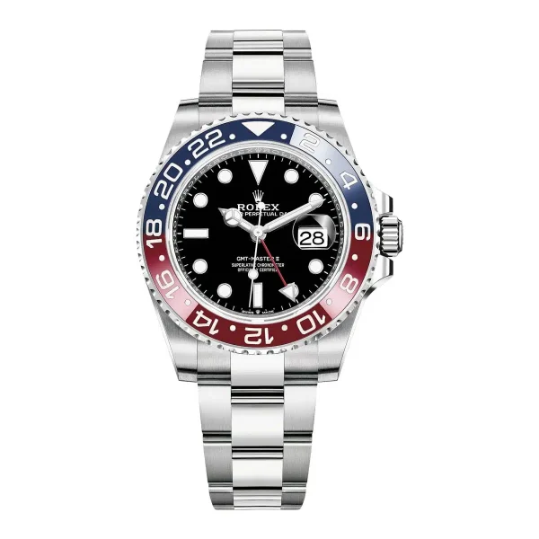Rolex GMT Master Pepsi Black Dial & Red/Blue Ceramic Bezel Oyster Bracelet 116719BLRO